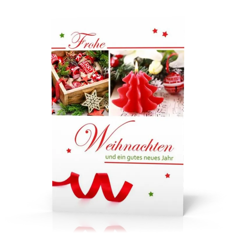 Doppelkarte Weihnachten Tannenbaumkerze PG11