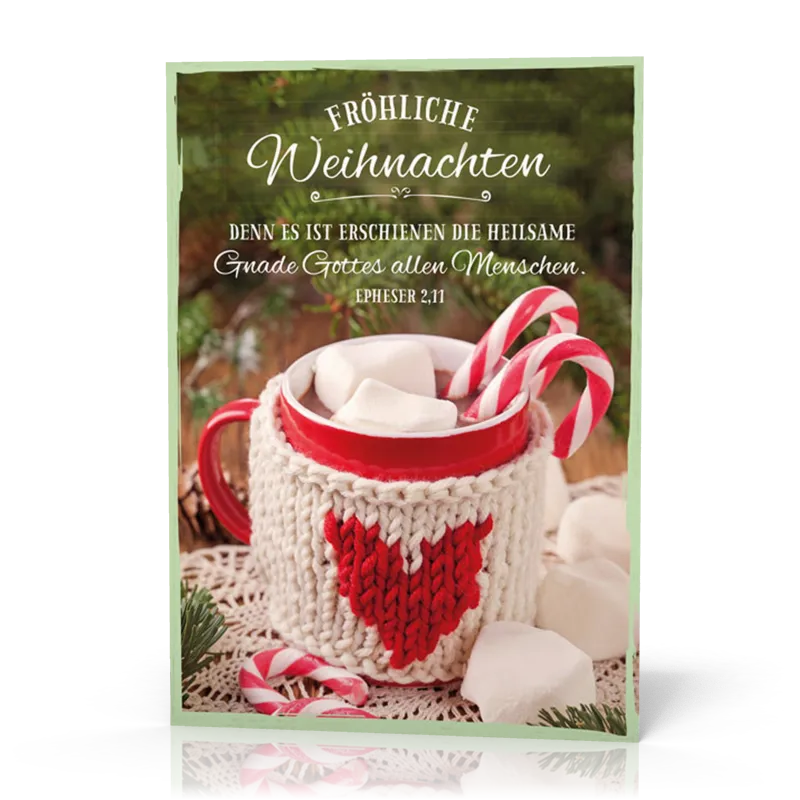 Doppelkarte Weihnachten Umhäkelte Tasse