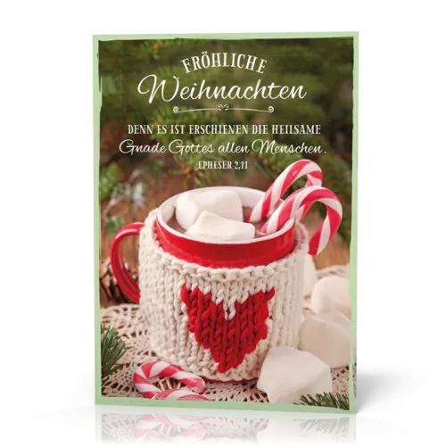 Doppelkarte Weihnachten Umhäkelte Tasse