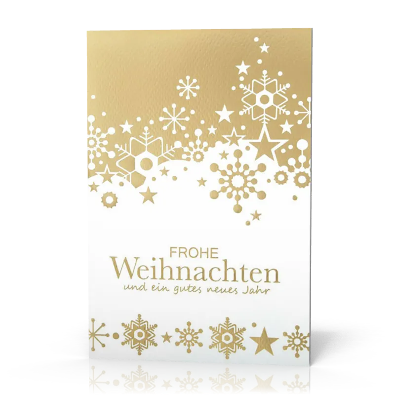 Doppelkarte Weihnachten Schneeflocken PG5