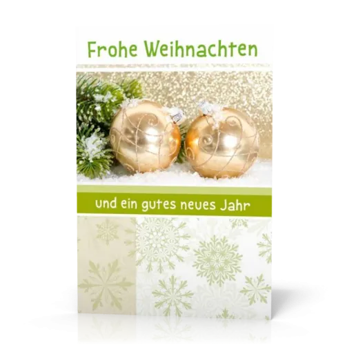 Doppelkarte Weihnachten Goldkugeln PG4