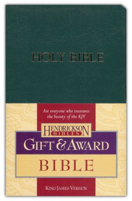 Anglais, Bible King James Version, gift & award, similicuir, verte