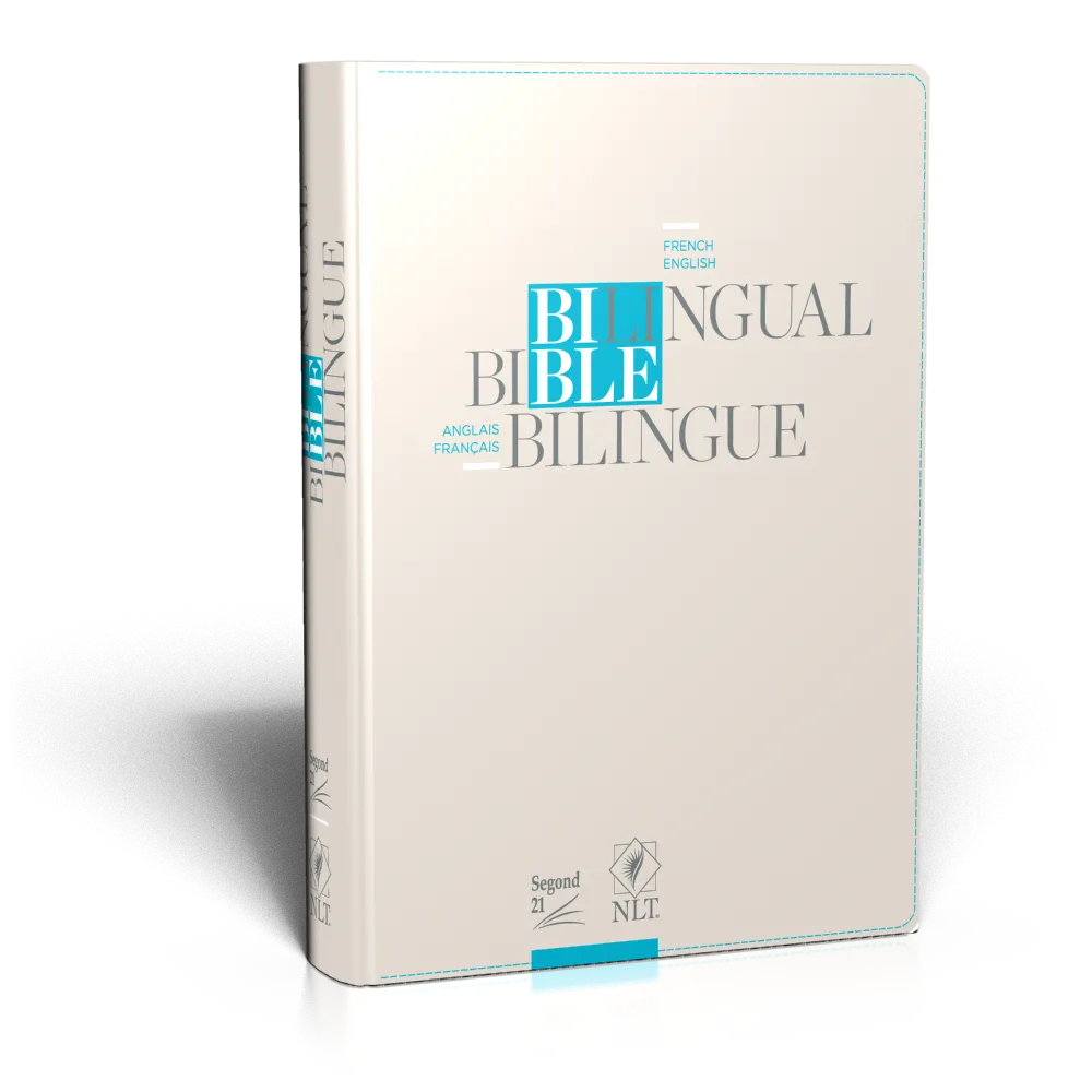 Bilingue français/anglais, Bible, Segond 21/NLT - beige, couverture souple, vivella, avec zipper