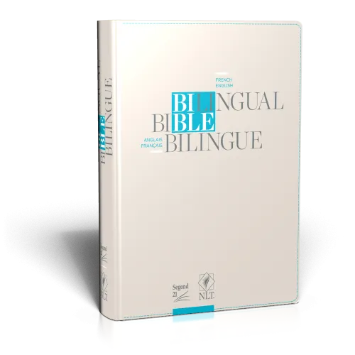 Bilingue français/anglais, Bible, Segond 21/NLT - beige, couverture souple, vivella, avec zipper