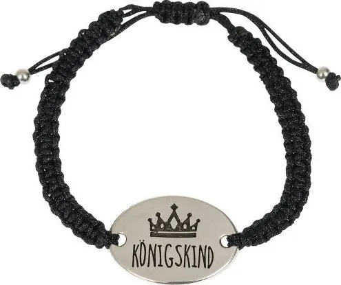 Königskind - Armband, schwarz, aus Bändern geknüpft