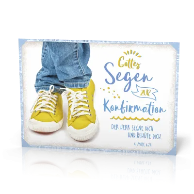 Doppelkarte Konfirmation Gelbe Turnschuhe
