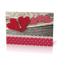 Doppelkarte Geburtstag Rote Herzen