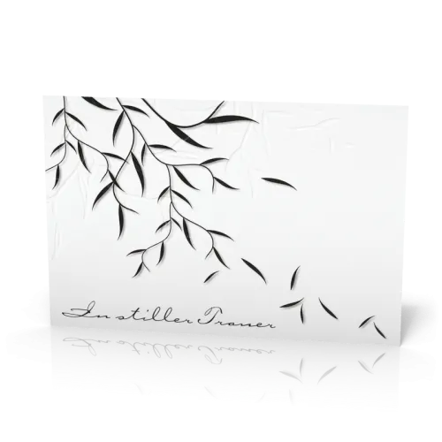 Doppelkarte Trauer Schwarz-Weiss