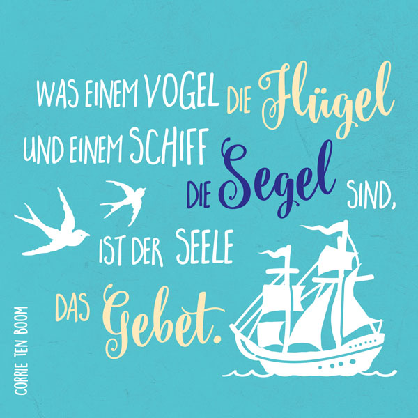 Metalltafel Flügel, Segel, Gebet - 13 x 13 cm