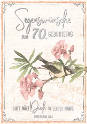Doppelkarte 70 Vogel auf Zweig SF