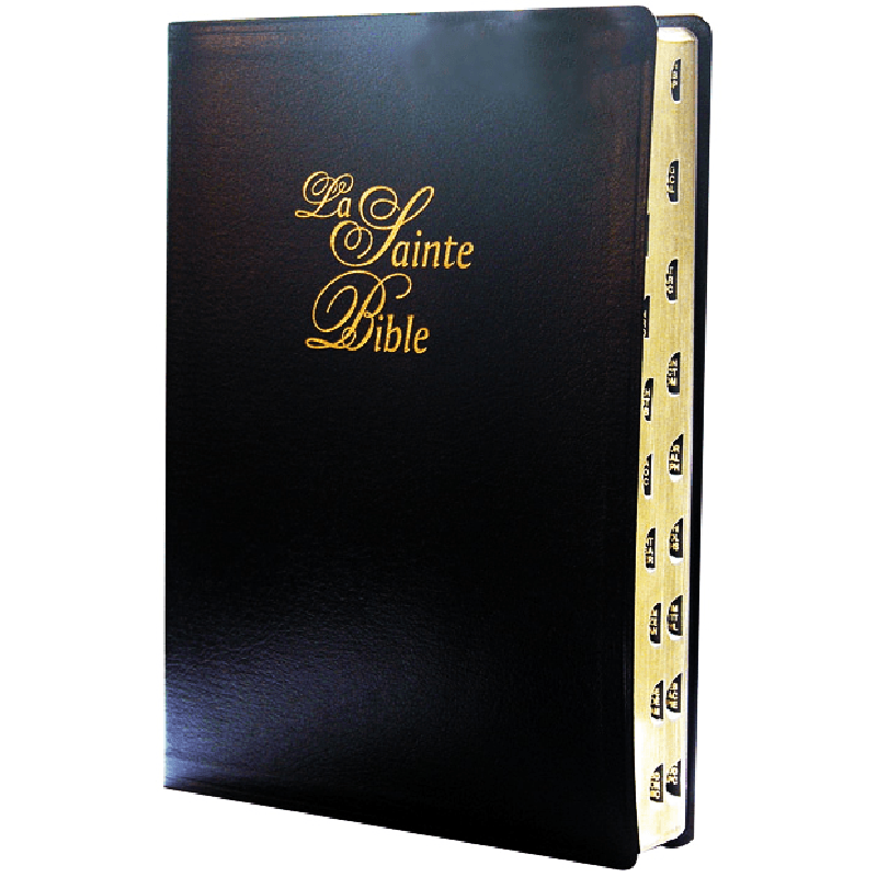 Bible Segond 1910, gros caractères, noire - couverture souple, tranche or, onglets