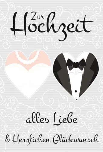 Doppelkarte Brautkleid & Frack