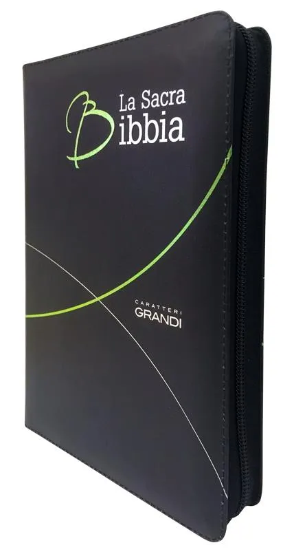Italien, Bible gros caractères NR2006 - souple fibro noire avec fermeture éclair