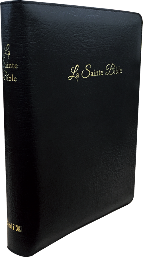 Bible Segond 1910, gros caractères, noire - couverture souple, avec zipper, tranche or, onglets