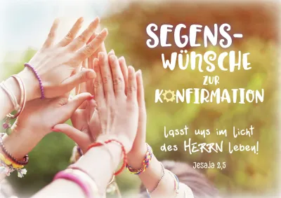 Doppelkarte biblischen Unterricht Hände