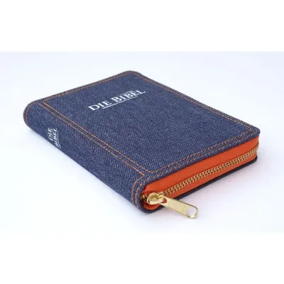 Elberfelder Bibel CSV Hückeswagen Pocketausgabe - Jeans, oranger Reissverschluss
