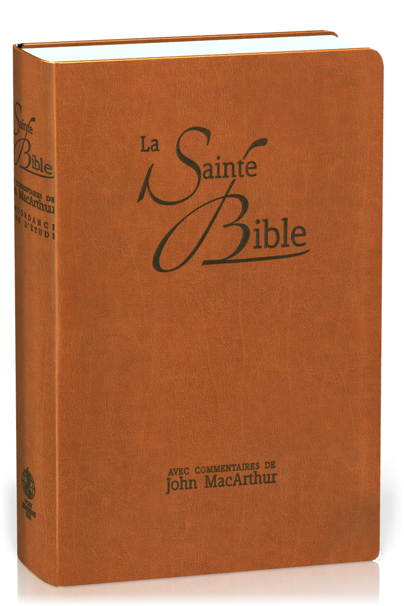 Bible d'étude Segond NEG MacArthur, marron - couverture souple, vivella