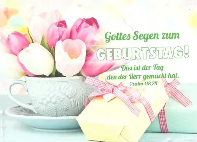 PK GEBURTSTAG TULPEN IN TASSE 12 STÜCK - POSTKARTE