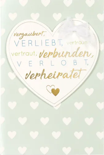 Doppelkarte Herz mit Satinschleife