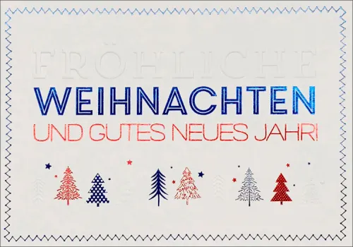 Doppelkarte Weihnachten Tannenbäume