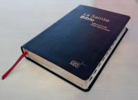 Bible d'étude NEG à parallèles, noire - couverture souple, fibrocuir, tranche or, onglets