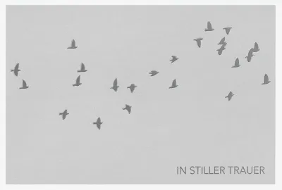 Doppelkarte Trauer Silberne Vögel