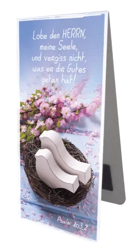Magnet Lesezeichen Holzvögel im Nest