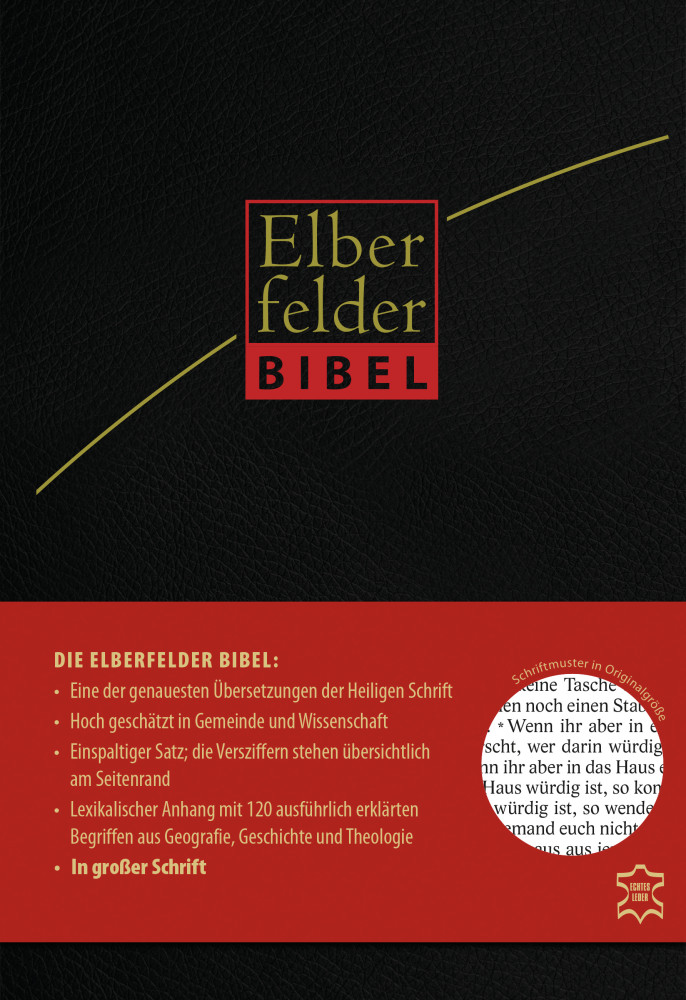 Elberfelder Bibel grosse Schrift - Leder schwarz