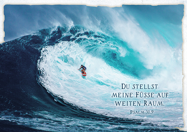 Postkarte Wellenreiter - 12 Stück pro Päckchen