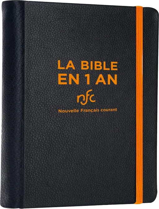 Bible Nouvelle Français courant, Bible en un an - rigide simili cuir noir - avec deutérocanoniques