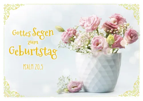 Faltkarte Rosen mit Schleierkraut