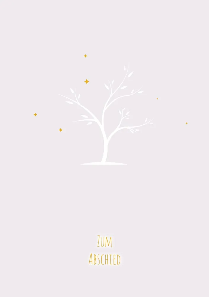 Doppelkarte Trauer Baum ohne Blätter GF