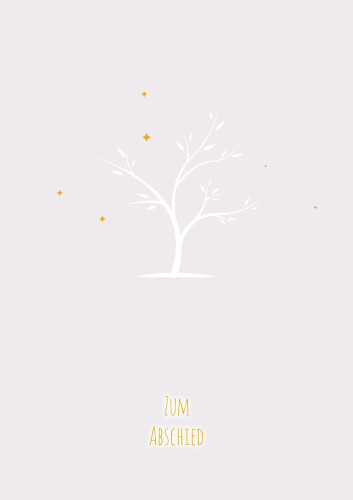 Doppelkarte Trauer Baum ohne Blätter GF