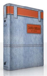 Espagnol, Bible Reina Valera 1960, gros caractères, jeans, fermeture éclair, onglets, ceinture...