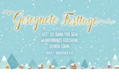 Doppelkarte Weihnachten Gott sein Dank für sein wunderbares Geschenk