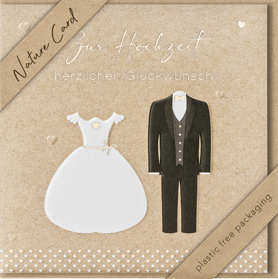 Doppelkarte Brautkleid Hochzeitsanzug NC