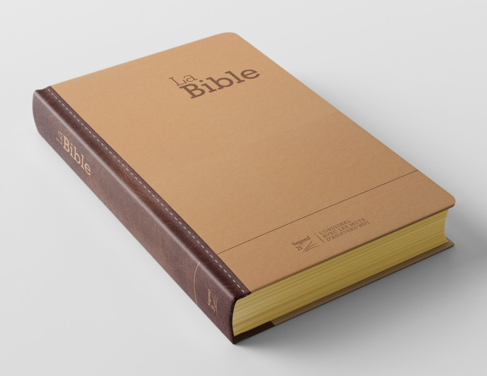 Bible Segond 21 compacte (Premium Style) - couverture semi-rigide duo cuir praliné-chocolat, avec...