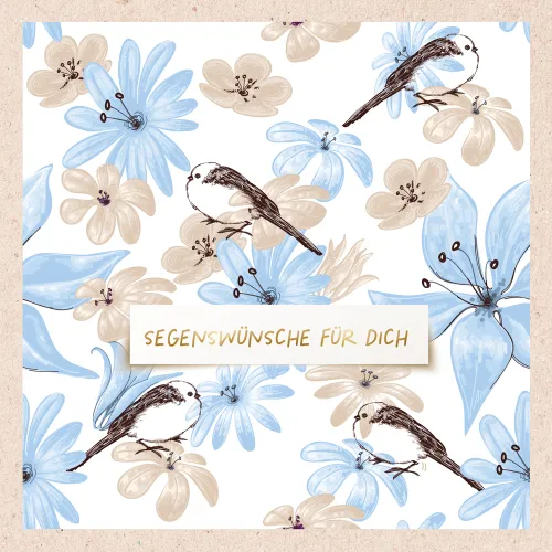 Doppelkarte Segenswünsche Vögelchen ENC