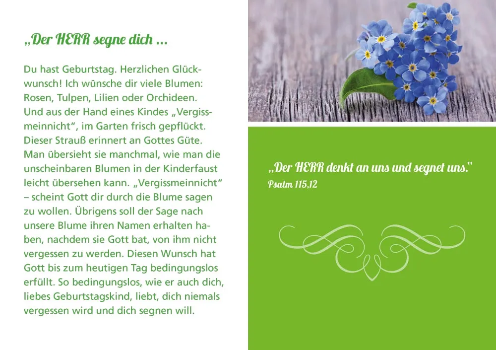 Grussheft mit Briefumschlag Der Herr segne dich