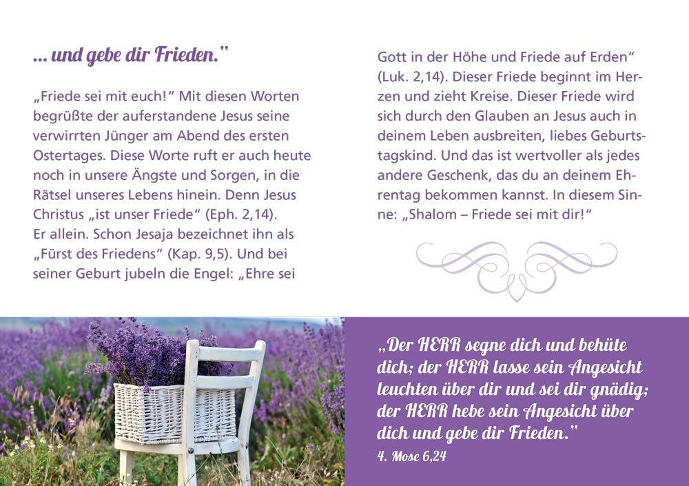 Grussheft mit Briefumschlag Der Herr segne dich