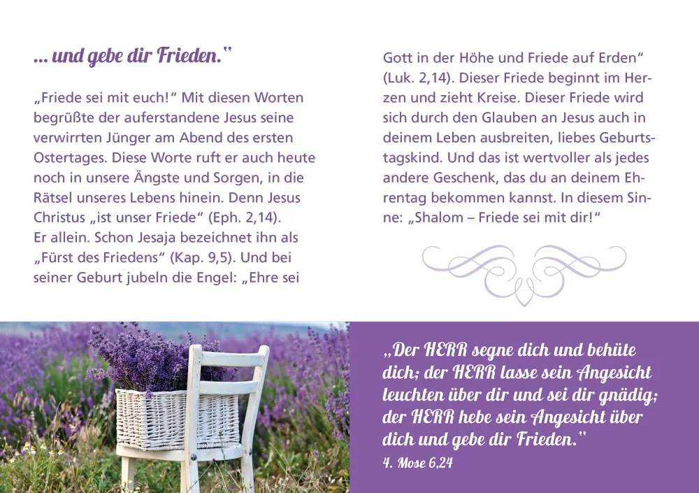 Grussheft mit Briefumschlag Der Herr segne dich