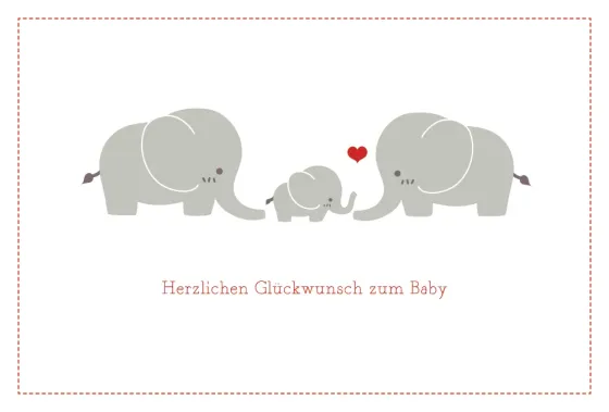 Doppelkarte Elefanten Familie