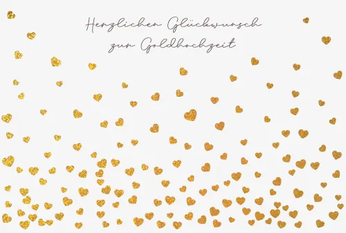 Doppelkarte Goldene Herzchen