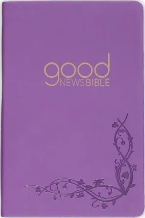 Anglais, Bible Good News Bible, Vivella mauve, motif gravé - Vivella mauve, motif gravé