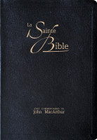 Bible d'étude Segond NEG MacArthur, noire - couverture souple, fibrocuir, tranche or