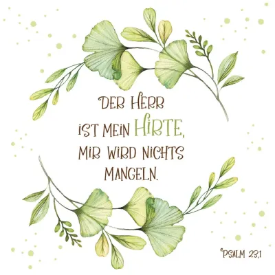 Metallschild Der Herr ist mein Hirte - 13 x 13 cm