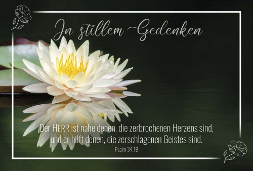 Doppelkarte Trauer Seerose Der Herr ist nahe denen