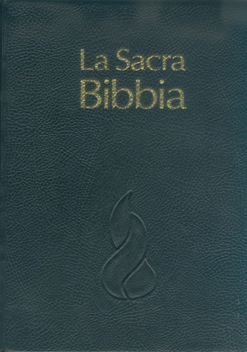 ITALIEN, BIBLE NR, ETUDE A PARALLELES, PVC, NOIR, ONGLETS, TR. OR, COINS - ARRONDIS,