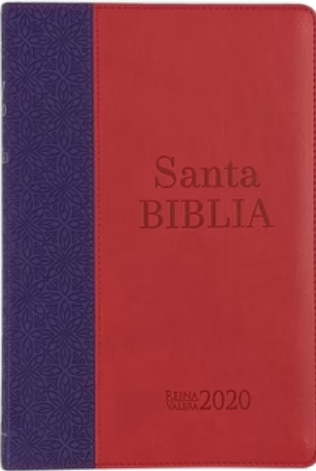 Espagnol, Bible Reina Valera 2020, ultrafine, similicuir, duo lilas/rouge